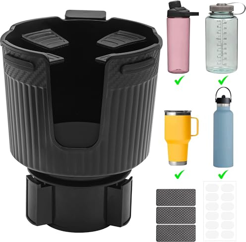 Yurifaz Portabicchieri per Auto,Portabevande per Auto Regolabile Car Cup Holderr con Base Espandibile, Compatibile con Stanley, Bottiglie, Bevande, Tazza di Caffè (7,5-11,2 cm)
