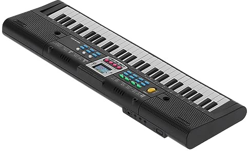 Generic 61-Tasten-Mini-E-Piano, Schwarz, Multifunktionales Studiospielzeug für Kinderanfänger mit Mikrofon, Tragbare Tastatur für Kinder über Drei Jahre, Zwei Magnetische Lautsprecher
