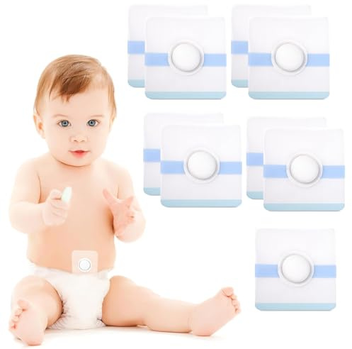 KSJEHW 9 Pièces Hernie Ombilicale, Abdominal pour Bébé, Soutien Hernie Ombilicale, Pour Nouveau-né, Infantile, Soins Bébé, Hernie Support, pour Enfants, Sans Ceinture