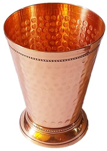 PARIJAT HANDICRAFT Mint Julep Cup Moscow Mule Mint Julep Tasse wunderschön handgefertigt Fassungsvermögen 340 ml gehämmert