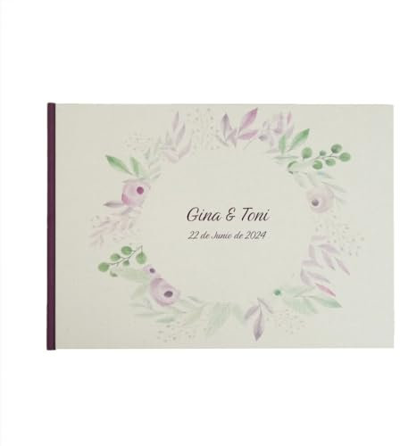 Album de fotos y firmas de boda personalizado en la portada | Comunión Bautizo Bebé | 20 Hojas 40 Páginas | Para pegar Fotos 10x15 | Artesanal y local | Hecho a mano