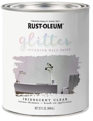 Rust-Oleum 323860 Glitter Interior Wall Paint, 28 oz, Iridescent