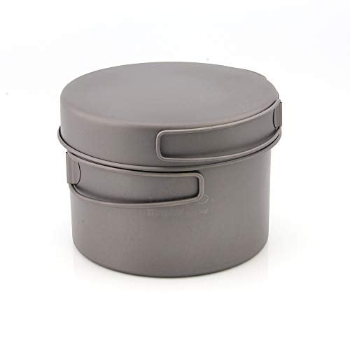 TOAKS Cookware Set Ultralight Titanium Pot Frying Pan Outdoor Camping Titanium Bowl Titanium Cup Picnic 1100ml, 1300ml, 1350ml, 1600ml (1300ml)