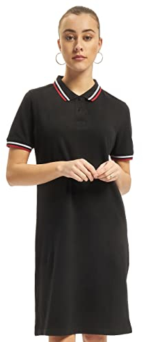 Urban Classics Women's Ladies Polo Dress , Black (Black 00007), L
