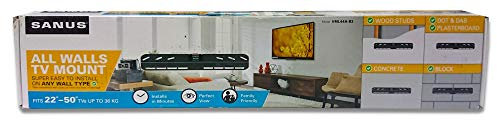 Sanus SimplySafe VML44A-B2 low-profile wall mount for most TV's 22''- 50'' & weighing < 36kgs, or < 23kgs for plasterboard walls.