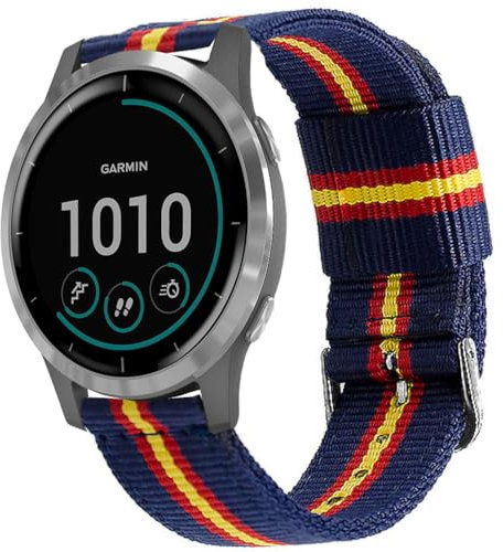 ESTUYOYA Correa de Reloj España Compatible con Garmin Vivoactive 4/Forerunner 255/265/Venu 3/Venu 2, Pulsera 22mm de Nylon colores Bandera de Española azul Otan