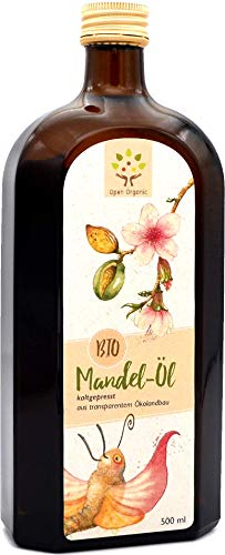 Bio-Mandelöl 500ml, kaltgepresst im Schwarzwald aus spanischen Süßmandeln aus regenerativer Landwirtschaft