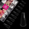 Lot de 500 faux ongles en acrylique - Transparent et blanc - En forme de ballerine - 10 tailles - Faux ongles artificiels avec boîte - Pour femmes et filles NT014