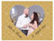 Herz & Heim® Hochzeitsbanner Herz zum Ausschneiden für Hochzeitsspiel mit Namen und Datum - Motivauswahl Fotoherz Gold