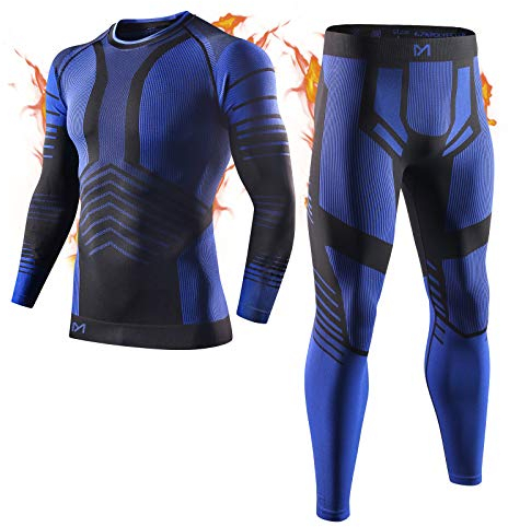 MEETYOO Conjunto de Ropa Interior Térmica para Hombre Camiseta de Manga Larga que Absorbe los Pantalones Largos de Secado Rápido Capa Base Deportiva Traje de Compresión para Entrenamiento Esquí Correr
