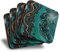 Destination Vinyl ltd Lot de 4 grands Sous Verre Sous Assiette de Table carrés – Encre effet marbre bleu sarcelle turquoise brillant pour tout type de table #21845