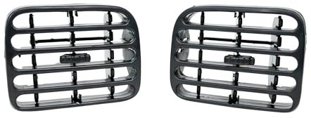 FINAO AUTOPARTS® - 2 rejillas de ventilación central negra del salpicadero para Clio II