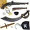 AMLI Kinder Piratenzubehör Set 10 teilig - Pirat Zubehör mit Fernrohr Säbel Pistole Augenklappe u.v.m | Für Piratenkostüm Karneval Fasching Motto Party | Piratenset Kostüm Accessoires Verkleidung