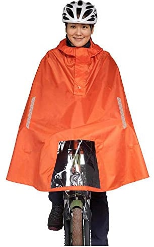Tatonka Bike Poncho - Wasserdichter Fahrrad-Poncho mit Kapuze, Sichtfenster für das Fahrradlicht, Reflektoren und Eingriffen für die Hände - In drei Größen (S/M/L)