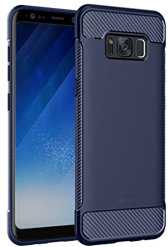JETech Dünne Hülle für Samsung Galaxy S8, Dünne Handyhülle mit Stoßdämpfung und Kohlefaser Design (Blau)