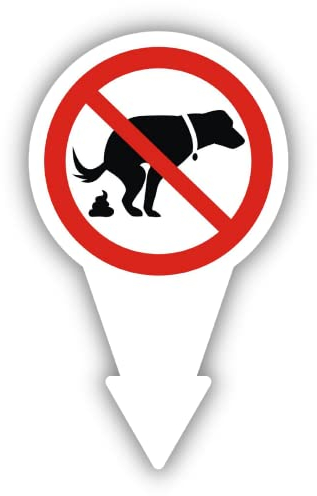 XXL Steckschild Kein Hundeklo Hinweisschild Hunde Koten verboten Keine Hundetoilette stabiles Steckschild für Garten Warnung Kennzeichnung | Made in Germany |
