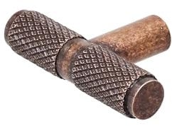 Decoranddecor Aurelia - Round Knurled Cupboard Handles | T-Bar Cabinet Handles | Kitchen Cupboard Pulls | Furniture Knobs - Antique Copper - 50mm Single Hole Knob