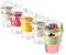 EYNEL 4 Pack On The Go Cereal Yogurt Cups with Lids and Spoon, Overnight Oats Container, Reusable Parfait Plastic Milk Pot Breakfast Crunch Granola Oatmeal Smoothie Snack Prep Jar (5 Colors Set)