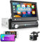 Hodozzy 8 Core 4G+64G Android Autoradio 1 Din Schermo con Wireless Carplay Android Auto, 7 Pollici Radio IPS Touchscreen con GPS, Bluetooth, Wifi&4G, HiFi, Radio AM/FM/RDS, DSP, Telecamera