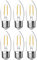Birsppy Energetic Candle Clear Filament LED Light Bulb, E27, 4W, 470 Lumens, Warm White 2700K - 6 Pack