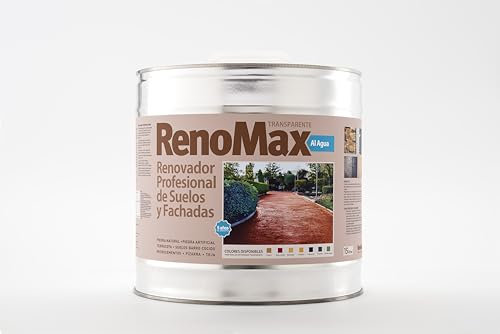Renomax - Resina Hormigon Impreso y Superficies Porosas Al Agua, 2L Cubre hasta 20m² | Repara, Renueva, Protege y Embellece Suelos y Fachadas | Resina Hormigon Fácil de Aplicar, Garantía 5 Años
