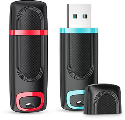 Vansuny 2 Pack USB Stick 64GB Memory Stick USB 3.0 Flash Drive Up to 80MB/s Read Thumb Drive Cap Design Pen Drive (Cyan and Red, 64GB)