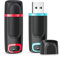 Vansuny 2 Pack USB Stick 64GB Memory Stick USB 3.0 Flash Drive Up to 80MB/s Read Thumb Drive Cap Design Pen Drive (Cyan and Red, 64GB)