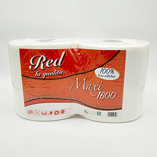 Lot de 2 rouleaux secs 1600 déchirures, rouleau de papier sèche tout industriel, lot de 2