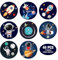 Sumerk 48 Stück Astronaut Planets Space Sticker Space Scrapbook Aufkleber Happy Birthday Party Favors Sticker für Kinder Guest Book Photo Album Gift Bags Candy Boxes (8 Designs)