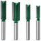TOTOWOOD Plus Double Flute Straight Router Bit Set, 1/4 Inch Shank. Cutting Diameter in 1/4”, 5/16”, 3/8”, 1/2”. with Updated C3 Carbide Straight Cut Router Bits