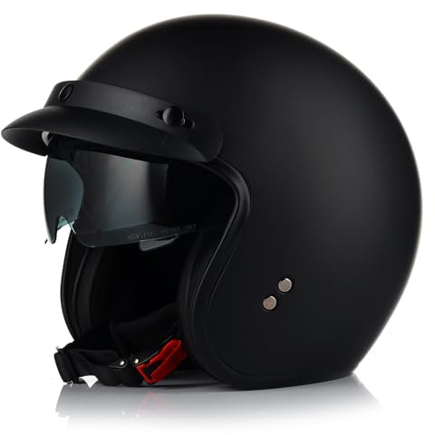 Jet Helm Chopper | VITO Special | Herren und Damen | Jethelm mit Sonnenblende | ECE 22.06 Zertifiziert | Motorradhelm