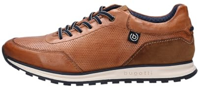 bugatti Herren Low-Top Sneaker, Männer Halbschuhe, Wechselfußbett,schnürschuhe,schnürer,straßenschuhe,Strassenschuhe,Cognac (6300),48 EU / 12.5 UK