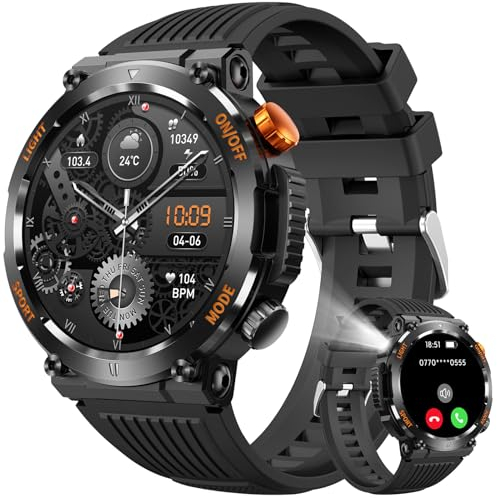 MEGALITH Smartwatch Herren Fitness Tracker: Android iOS Kompatibel Smart Armbanduhr Wasserdicht Sport