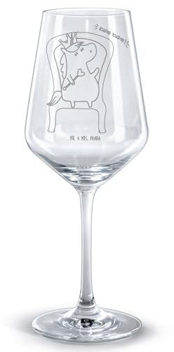 Mr. & Mrs. Panda Rotwein Glas Einhorn Prinzessin, Premium Glas, 500 ml