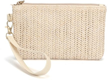 NTRUXZP Bolso de mano de paja de para mujer Bolso Carteras de mano clutches de paja tejida para Mujer Monedero de verano Bolsa de vacaciones en la playa