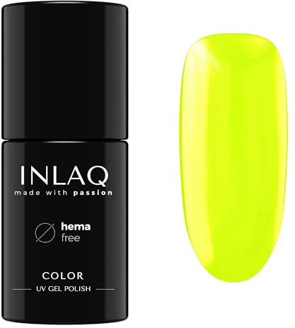 INLAQ® UV Nagellack Hellgelb 6 ml Hema Free - Langlebiger UV Lack - Neon Spectrum Kollektion - Gelnägel - Shellac Gel - Gellack ohne Hema