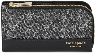 kate spade new york Devin Geldbörse aus Saffiano-Leder, Spade Flower Black Multi, Small Slim Bifold