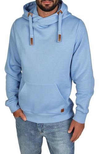 riverso Hoodie Herren Regular Fit RIVNiklas Kapuzenpullover Pullover Cross-Over-Kragen Blau M, Größe:M, Farbe:Azurine Blue