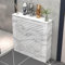 HSWOYEA Sleek Marble Textured PVC Cabinet: Modern Fashion Radiator Cover for Kitchen & Bedroom (White, 80x90x20cm)