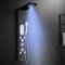 KINKIBOS Duschpaneel mit Armatur, 6 Funktionen Duschpaneel mit LED Temperaturanzeige Regendusche, Nebeldusche, 2 Modi Massagedüsen, Handbrause und Wanneneinlauf, Duschsäule aus Edelstahl, Schwarz