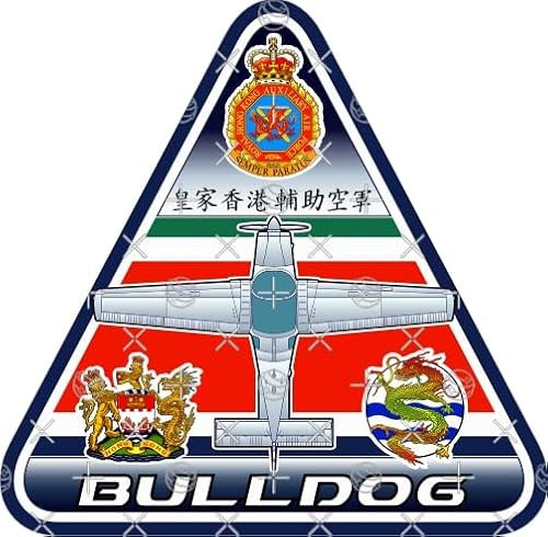 BAe Bulldog Royal Hong Kong Auxiliary Air Force RHKAAF, RAF (95 mm x 93 mm) Vinyl-Aufkleber, Aufkleber