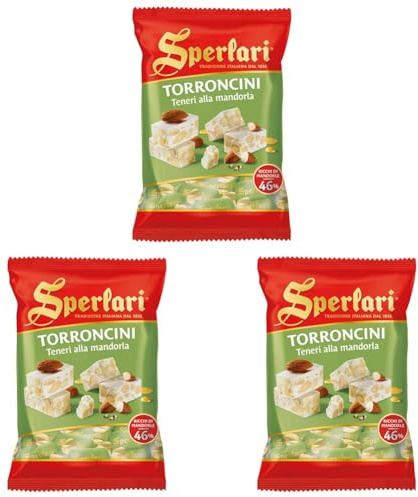 Sperlari - Torroncini Teneri, Senza Glutine, Mandorla, 117 Grammo (Confezione da 3)