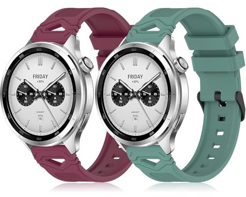 DHWGang 2 Piezas Pulseras de Silicona Compatibles con Xiaomi Watch S4/S3/S1/S1 Active, Correa de Repuesto para Reloj Inteligente MiWatch S3 S4 Sport Band, 22mm