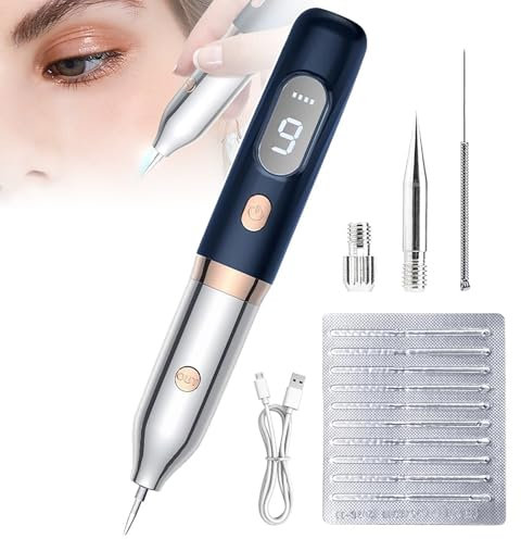 Lápiz De Plasma Profesional Para Eliminar Lunares: 9 Niveles De Ajuste, Con Luz Roja Y Azul, Ideal Para El Cuidado De La Piel, Pantalla Lcd, Ideal Para Eliminar Pecas, Lunares