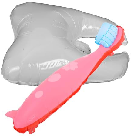 ifundom 2stücke Zahnbürstenballons Für Zahnparty-dekoration Weiße Folienballons Mit Zahn-motiv Langlebig Für Babyparty Und Geburtstagsfeier