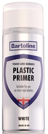 Bartoline Plastic Primer Spray White 400ml – Tough and Durable Base Coat for Rigid Plastics Optimalior Adhesion and Smooth Finish for Automotive, DIY and Garden Projects