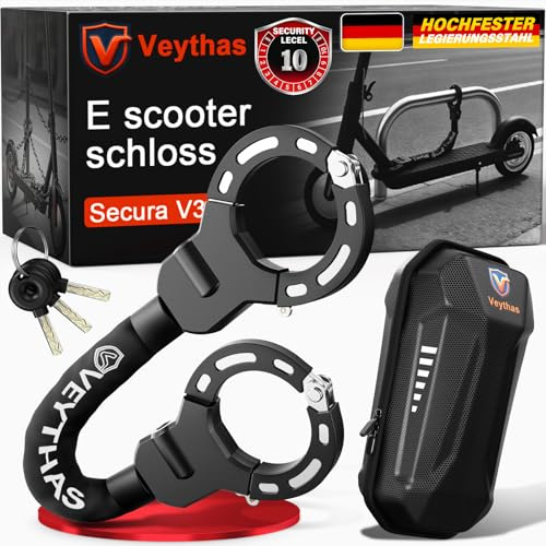 E Scooter Schloss Hochfeste Legierungen 8 mm dick handschellenschloss | 90cm e scooter schloss maximale Sicherheit mit schloss für e scooter, ,für Scooter,Roller