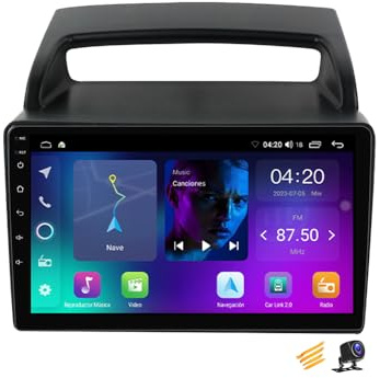 ZARAPLUS 9 Pulgadas Android 14 Radio Coche Bluetooth 2 DIN Pantalla Táctil para Kia Carnival VQ 2006~2014 Autoradio con Carplay/Android Auto/Control del Volante/Reproductor Multimedia,NF1