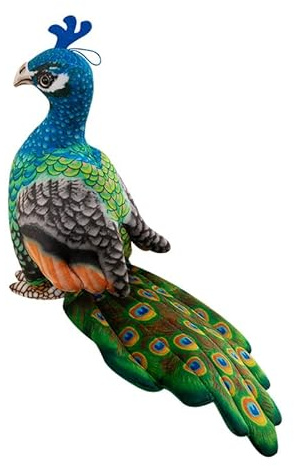 Xiyocadt WunderschöN Pfau Faszinierend Peacock Blaue Krone Pfau Figur Weich Und Bequem Pfau Kuscheltier Geschenke FüR Jungen Und MäDchen (25×30cm,Blau)