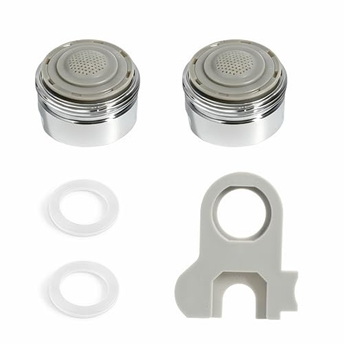 2er Set verstellbare Strahlregler M24 aus Messing – Hochwertiger Wasserhahn Aufsatz mit abnehmbaren Perlatoren für Wasserhähne, Geräuscharmes Blasenwasser und individueller Wasseraustrittswinkel